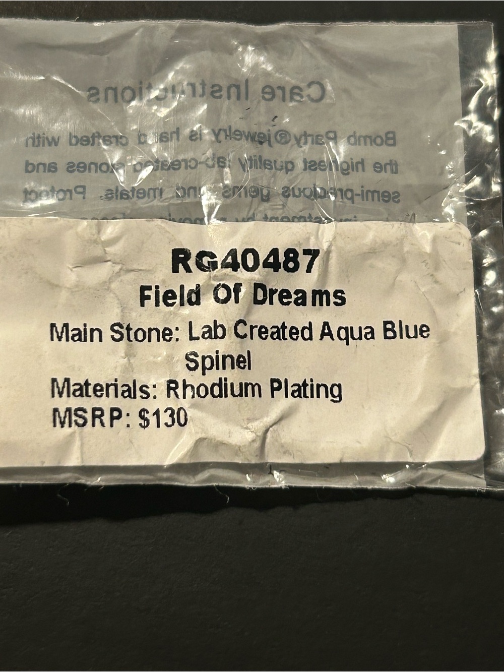 Field Of Dreams: Lab Created Aqua Blue Spinel on Rhodium - Picture 3 of 3